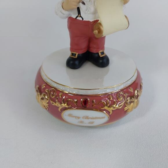 2010‎ Precious Moments Santa Checking His List Sankyo Musical Box 111107 - Picture 2 of 6